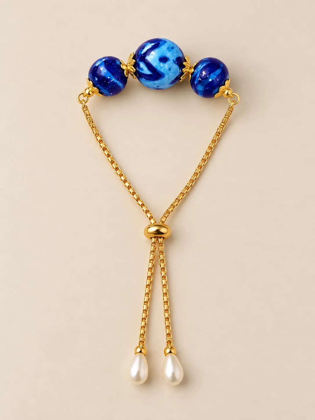 Indigo Blue Pottery Bracelet — 2