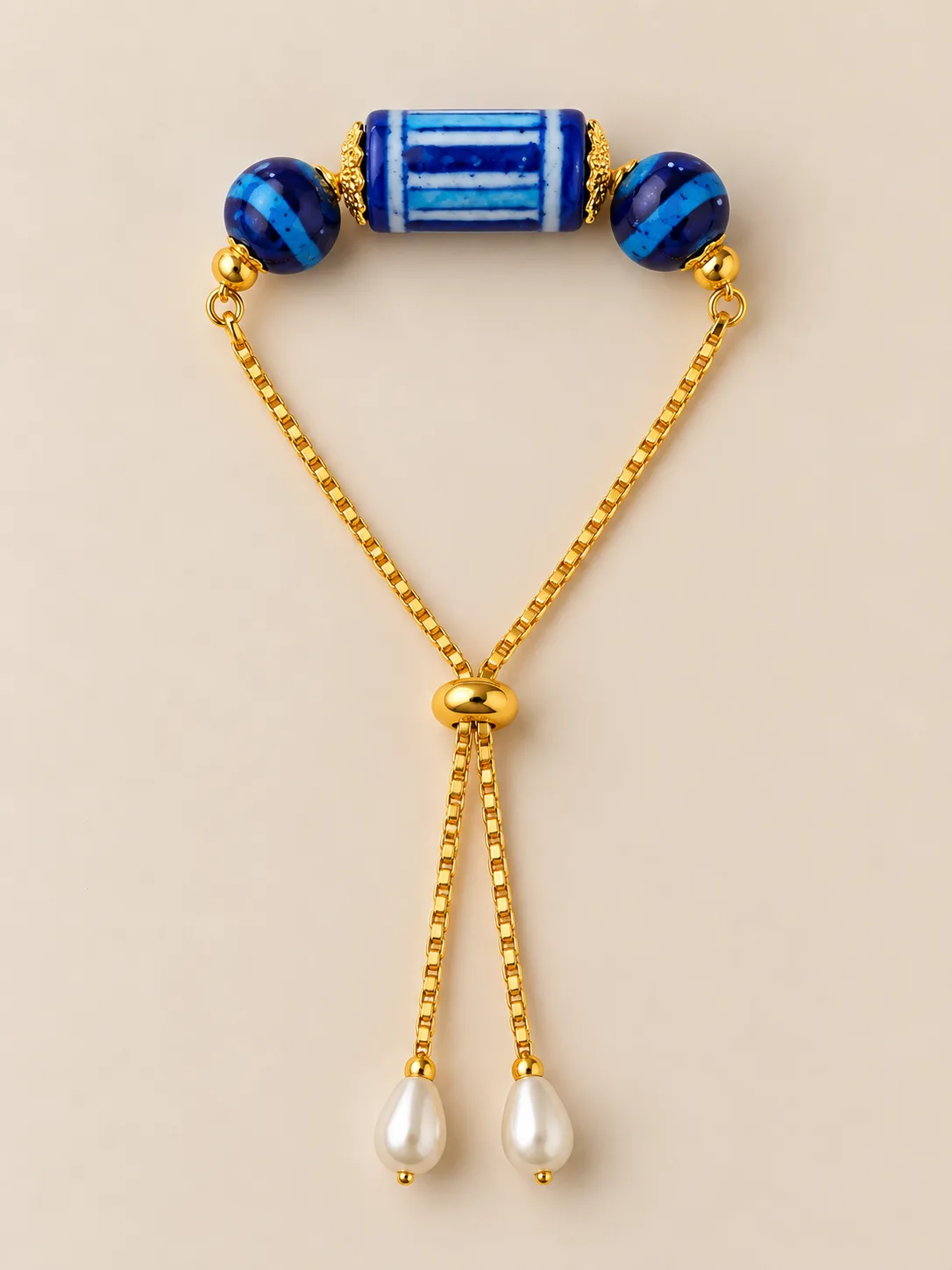 Blue and White Blue Pottery Bracelet — 2