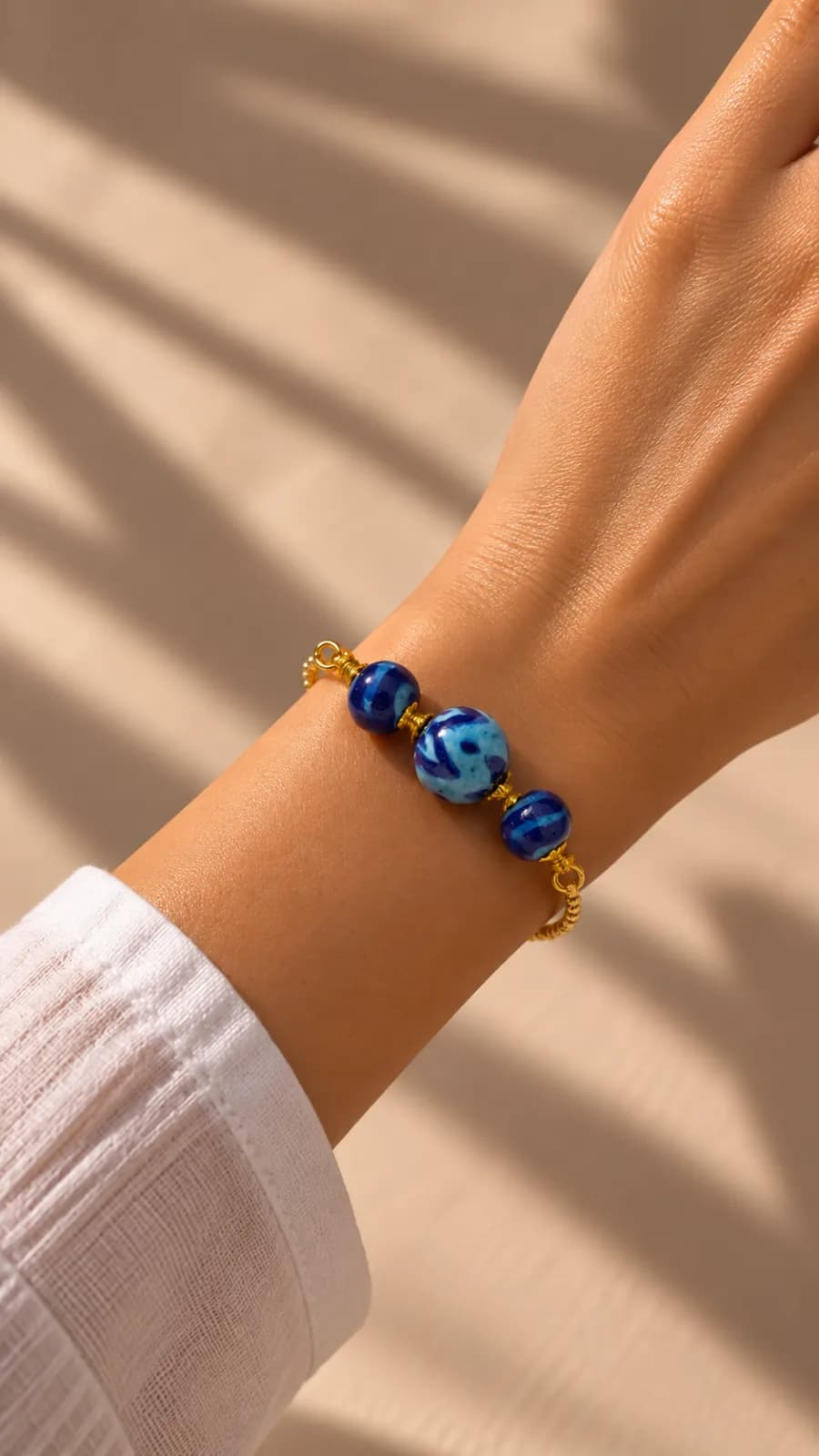 Indigo Blue Pottery Bracelet — 1