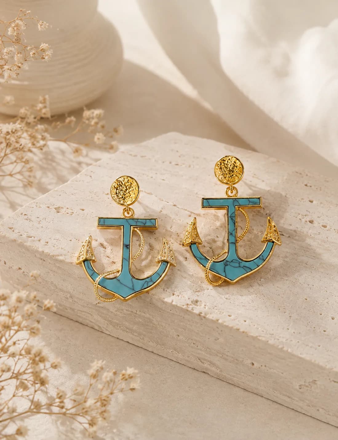 Anchor Earring with Cubic Zirconia — 2