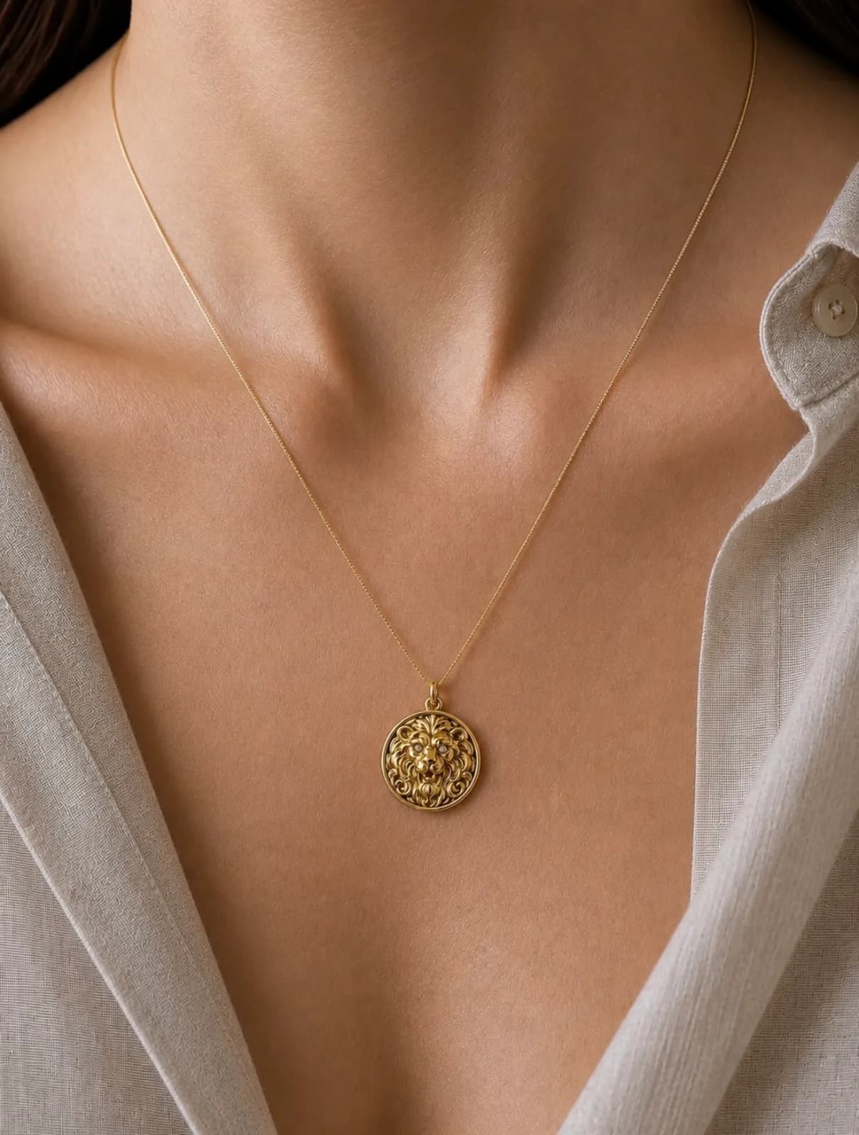 Lion Face Stud Pendant — 1