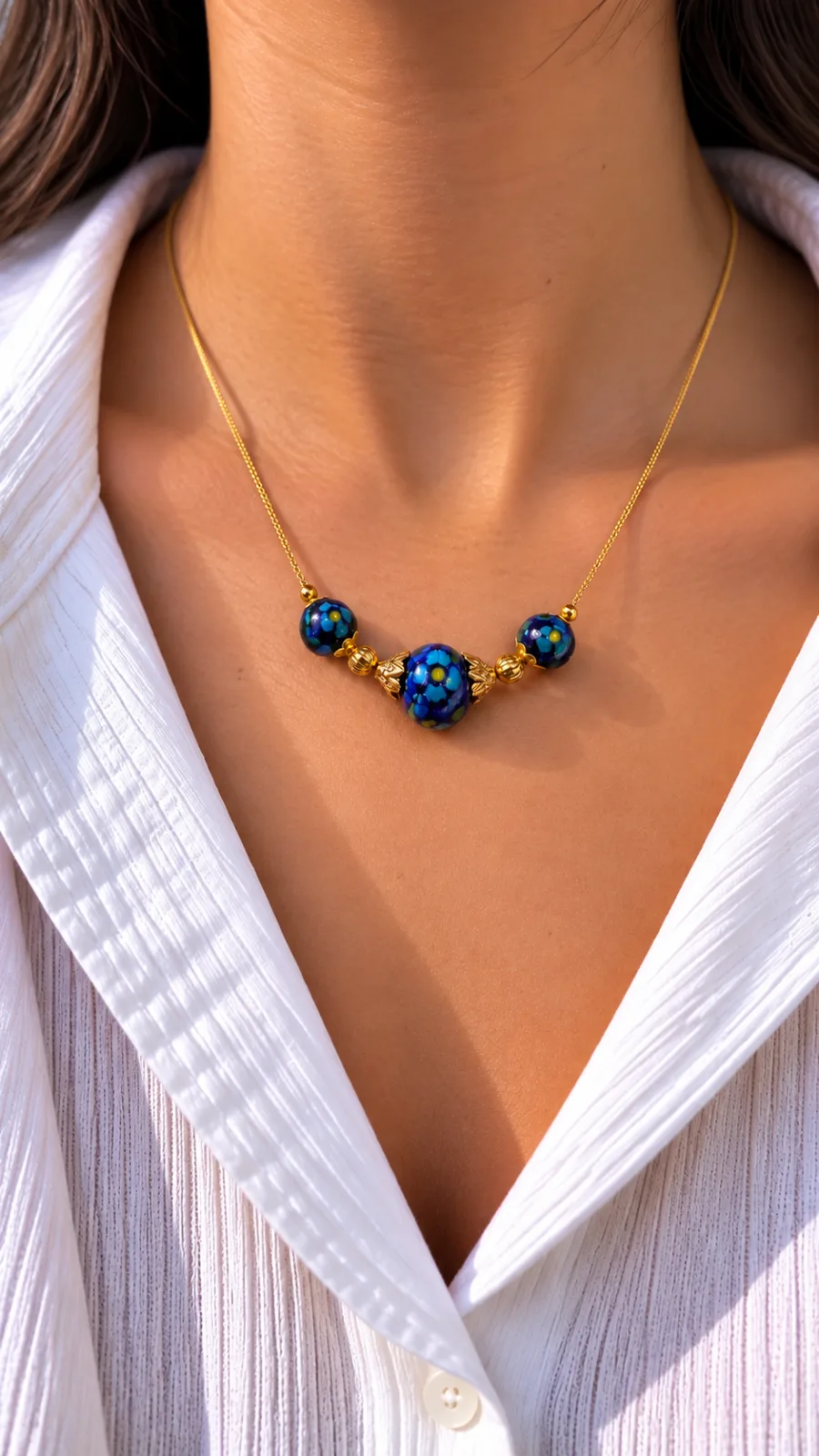 Indigo Blue Pottery Pendant