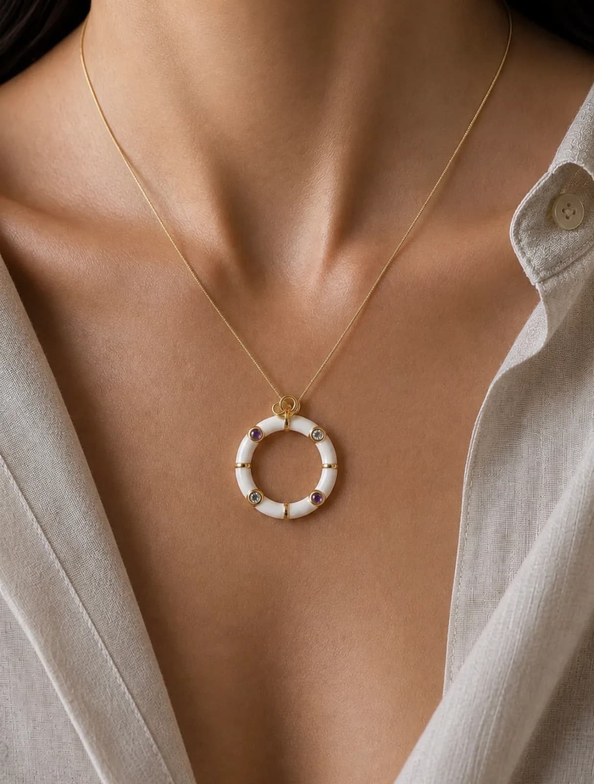 White Ring Pendant